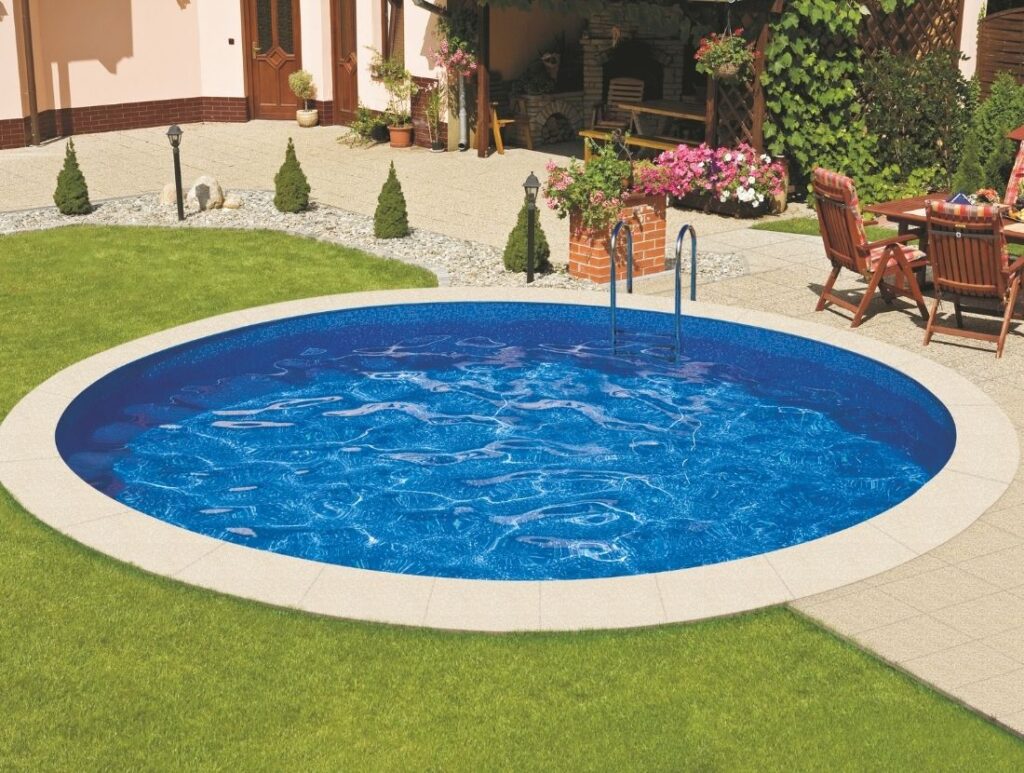 Piscina in lamiera circolare