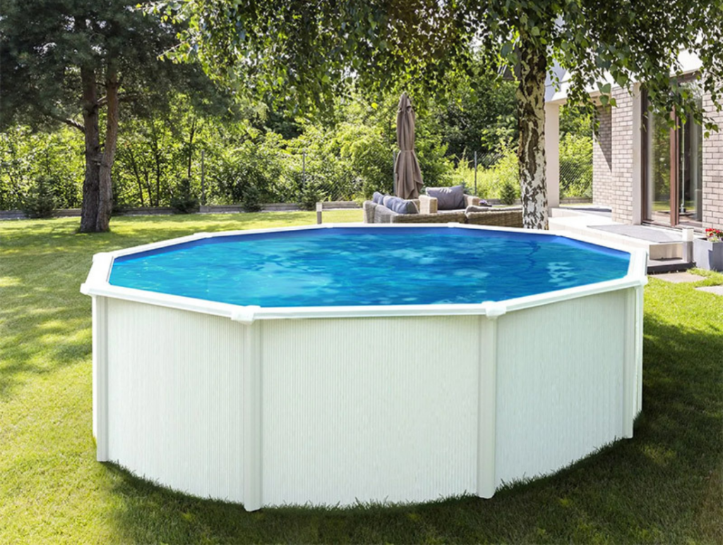 piscina circolare bianca