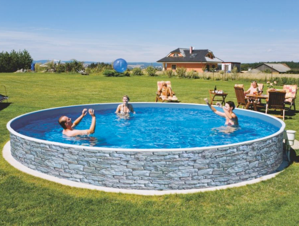 piscina circolare pietra